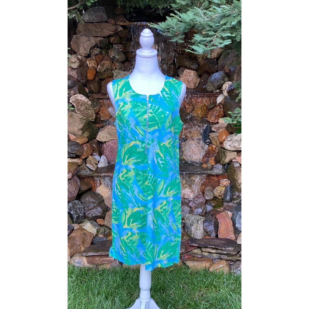Banana Boat Sundress Size Medium Blue Green Leaf UPF 50+ New With Tags